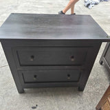 Black Two-Drawer Nightstand Pair