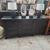 Dark Wood Console Table with Drawers