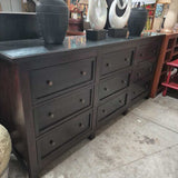 Dark Wood Console Table with Drawers