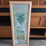 Framed Palm Tree Beach Art