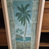 Framed Palm Tree Beach Art