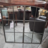 Vintage Framed Mirror with Window Pane Design