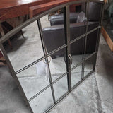 Vintage Framed Mirror with Window Pane Design