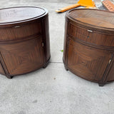 Vintage McGuire Oval Nightstand Pair