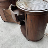 Vintage McGuire Oval Nightstand Pair