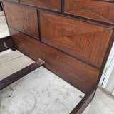 Mcguire Wooden Bed Frame with Geometric Design