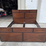 Mcguire Wooden Bed Frame with Geometric Design