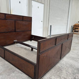 Mcguire Wooden Bed Frame with Geometric Design