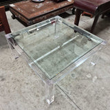 Square Glass Coffee Table with Acrylic Legs
