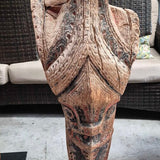 Indonesian Toba Batak “Singa Singa” carved wood architectural guardian sculptures