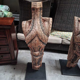 Artistic Wooden Sculptures on Stands