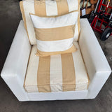 Striped Armchair with Cushion