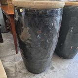 Vintage Black Ceramic Planter