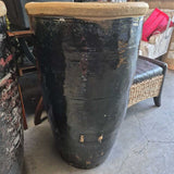 Vintage Black Ceramic Planter