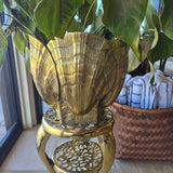 Vintage Gold Planter Stand Brass Shell