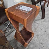 Sculptural Solid Wood Side Table