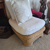 Woven Armless Slipper Chair
