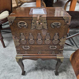 Korean Style Brass Mounted Chest On Stand