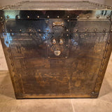 Engraved Brass-Clad Asian Storage Chest