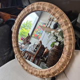 Round Natural Fiber Textured Wall Print