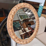 Round Natural Fiber Textured Wall Print