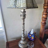 Pair Of Ornate Table Lamps With Woven Shades