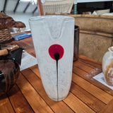 Decorative Glass Vase with Red Accent
