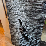 Artistic Black and White Lacquer Wall Art Set 3