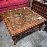 Sunburst Glass Top Coffee Table