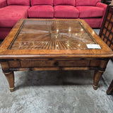 Sunburst Glass Top Coffee Table