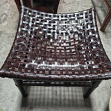 Woven Leather Ottoman
