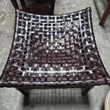 Woven Leather Ottoman