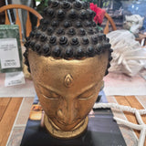 Gold and Black Buddha Head Statue