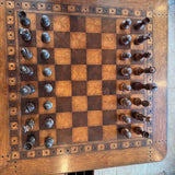 Wooden Game Table with Chess and Checkers