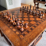 Wooden Game Table with Chess and Checkers