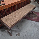 Rustic Wooden Bench with Woven Seat
