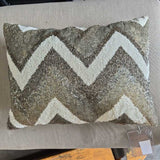 Hand Beaded Chevron Lumbar Pillow