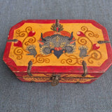 Nepalese Decorative Wooden Box with Colorful Artistic Design