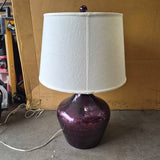 Purple Table Lamp with White Shade
