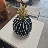 Decorative Black and White Pineapple with Gold Top