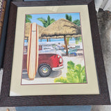Vintage Tropical VW Surf Framed Print