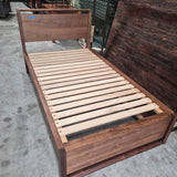 Modern Walnut Platform Twin Bed