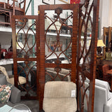 Antique Wooden Folding Screen with Decorative Panels