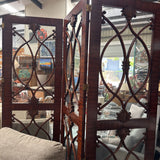 Antique Wooden Folding Screen with Decorative Panels