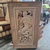 Hand-Carved Wooden Wall Art with Mermaid Design