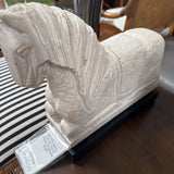 Heavy Carved Stone Horse Sculpture
