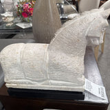 Heavy Carved Stone Horse Sculpture