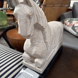 Heavy Carved Stone Horse Sculpture