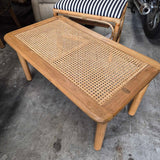 Natural Cane Wooden Bench