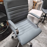Office Gray Ribbed Arm Chair